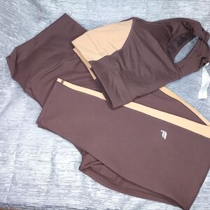 Fabletics Brown and Tan Activewear Set